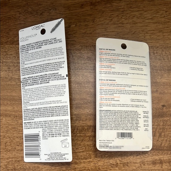 L'Oreal Voluminous Mascara and Physicians Formula Rose All Day Mascara - Picture 2 of 2